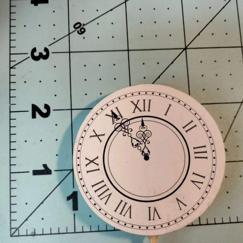 New Years Eve Clock Face Floral Stick Roman Numerals Ornate Hands Minight